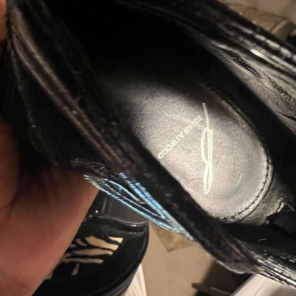 BRIAN ATWOOD Black Suede And Patent Leather Textured Bootie Size 37 - Picture 15 of 15